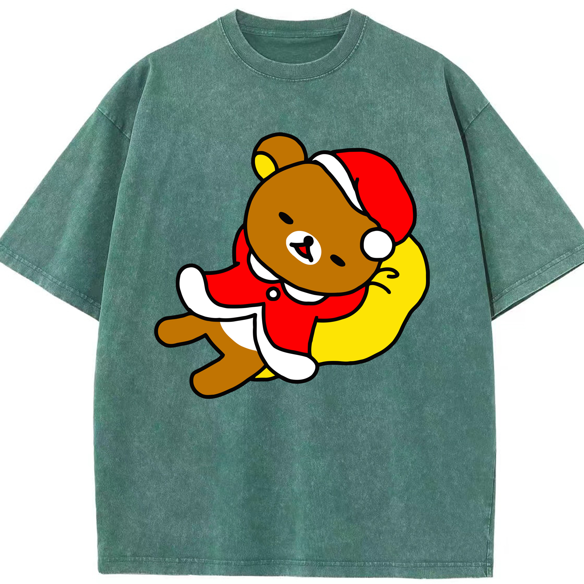 （画像用） リラックマ リラックマ キイロイトリ Rilakkuma Korilakkuma Kiiroitori 綿100% ヴィンテージ風 半袖Tシャツ（フロントプリント）